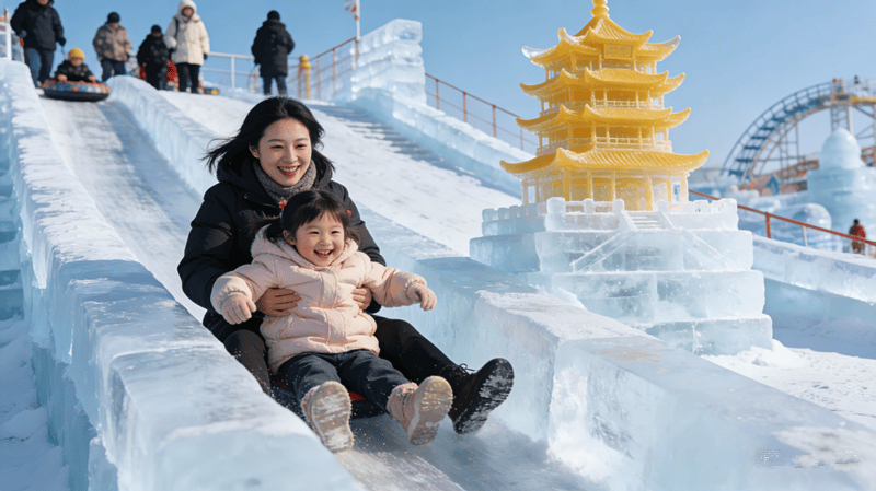 行社带领四口之家解锁暖冬奇遇哈尔滨！开元棋牌冰城遛娃天花板！江苏友好旅(图1)