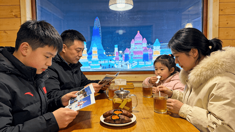 行社带领四口之家解锁暖冬奇遇哈尔滨！开元棋牌冰城遛娃天花板！江苏友好旅(图2)